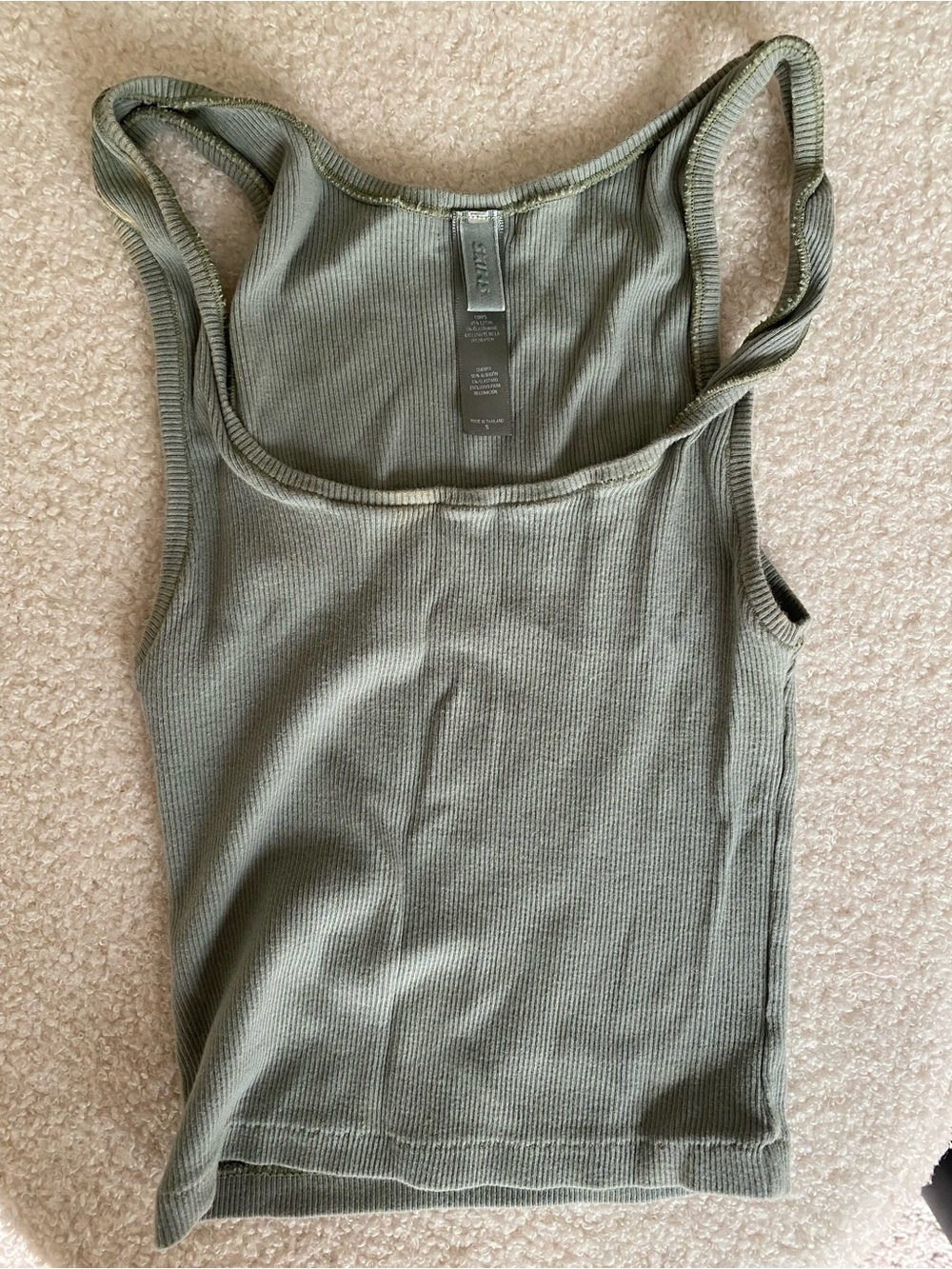 SKIMS Olive Green Ribbed Tank
